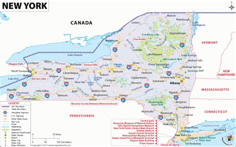 york state map  printable map
