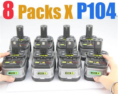 8 packs x ryobi 18v battery one lithium battery p104