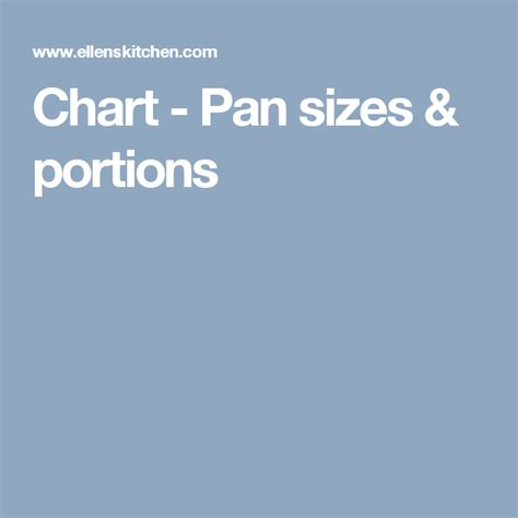 chart pan sizes portions pan sizes pan cooking tips