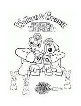Wallace Gromit Coloring Rabbit Curse Were Mcgraw Feather sketch template