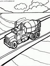 Coloring Truck Cement Semi Pages Popular Trucks Coloringhome sketch template