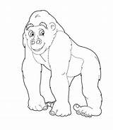 Gorilla Coloring Pages Safari Mountain Going Color Cute Getcolorings Pag Getdrawings sketch template