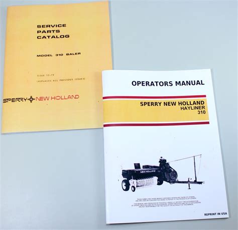 set sperry  holland  hayliner baler owners operators parts manual catalog  ebay