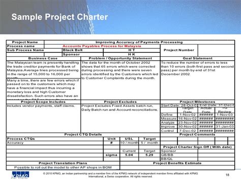 sample project charter template business