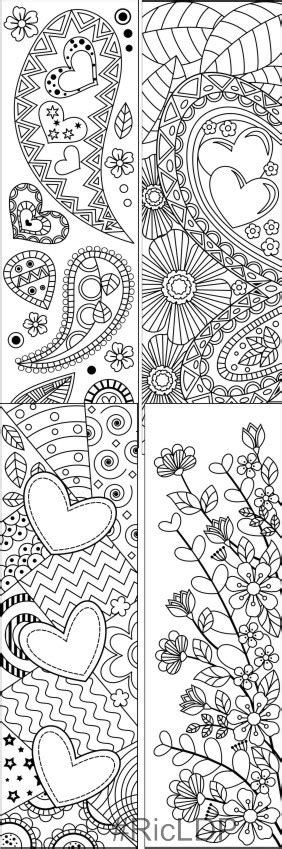 ricldp artworks  coloring bookmarks  valentines day