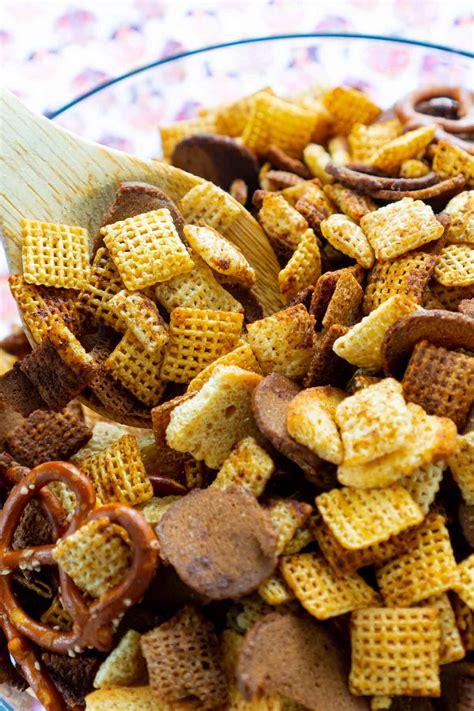 homemade chex mix oven baked play party plan