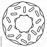 Donut Sprinkles Bianco Lijnkunst Witte Zwart Linie Doughnut Doces Ciambella Kolorowanka Paczek Donuts Collare Dla Tłusty Czwartek Grupa Krasnoludki sketch template