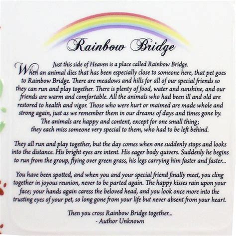 poem rainbow bridge printable printable templates