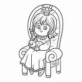 Coloring Book Throne Seated Princess Preview sketch template