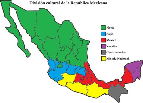 mapa de las regiones culturales de mexico rmexico