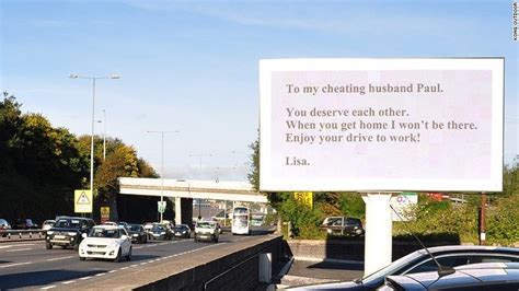 cheating husband dumped with huge billboard sign cnn
