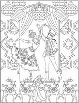 Coloring Pages Nutcracker Christmas Dance Dover Sheets Mandala Publications Doverpublications Ch Designs sketch template