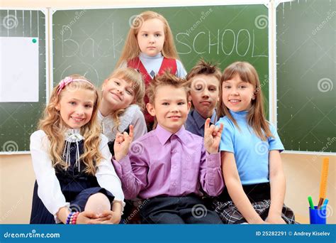 classmates stock image image  childhood blackboard