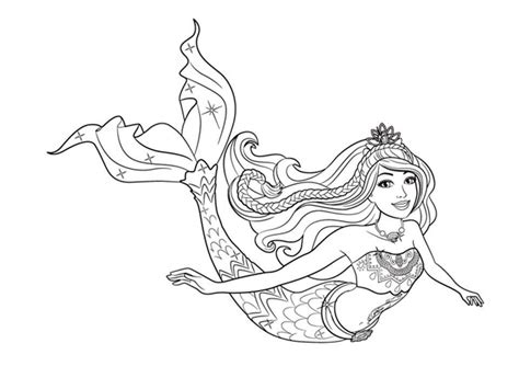 princess barbie mermaid coloring page  printable coloring pages