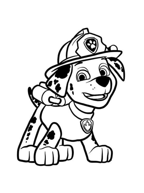 cute marshall paw patrol coloring page  print  color