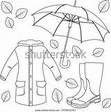 Raincoat Umbrella Leaves sketch template
