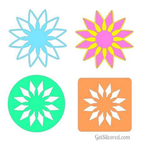 stylized decorative flower elements