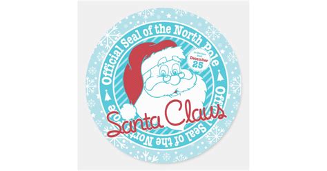 official santa claus seal christmas  sticker zazzle