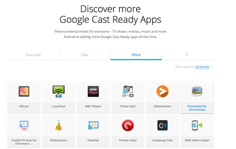 google refreshes chromecast website  tabbed interface ability  view full list  apps