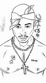 Tupac Pac Shakur Gangster Portrait sketch template