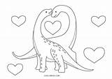 Dinozaur Kolorowanki Walentynkowy Cool2bkids sketch template