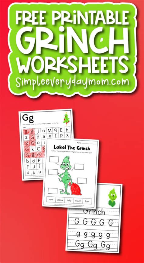 grinch worksheets  kids  printable