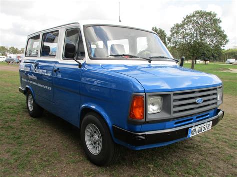 cc global ford transit mk phase mid eighties blue  white transit bus curbside classic