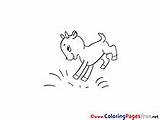 Coloring Pages Jumping Goat Farm Goatling Kids Colouring Sheet Hits sketch template