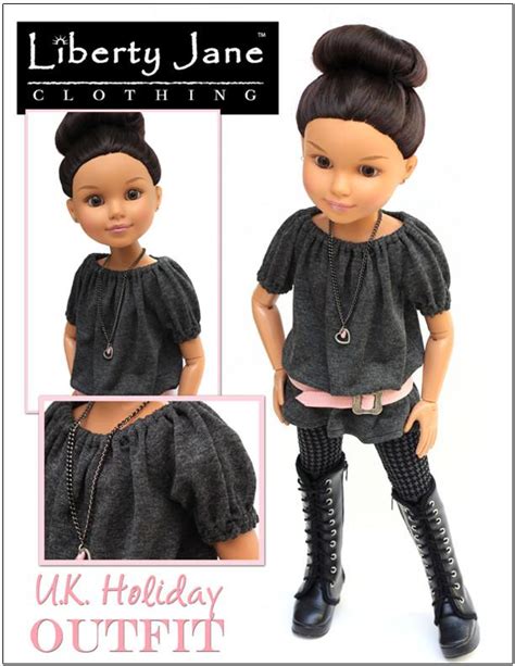 U K Holiday Outfit For Bfc Ink Dolls Pattern Pdf Download Pixie Faire