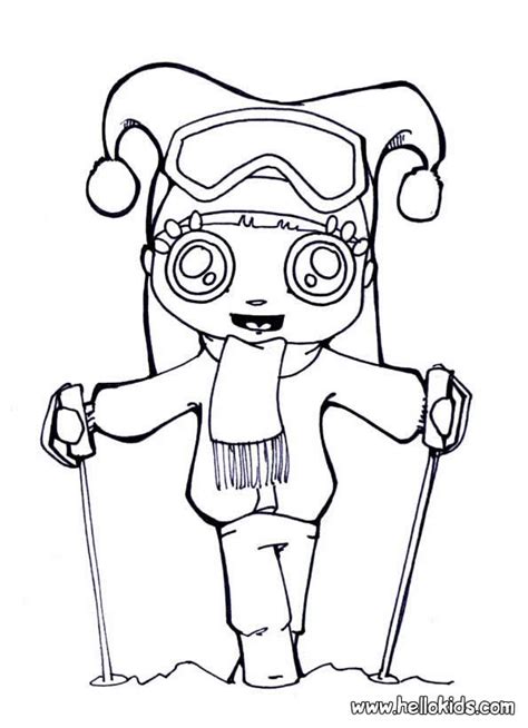skiing girl coloring pages hellokidscom