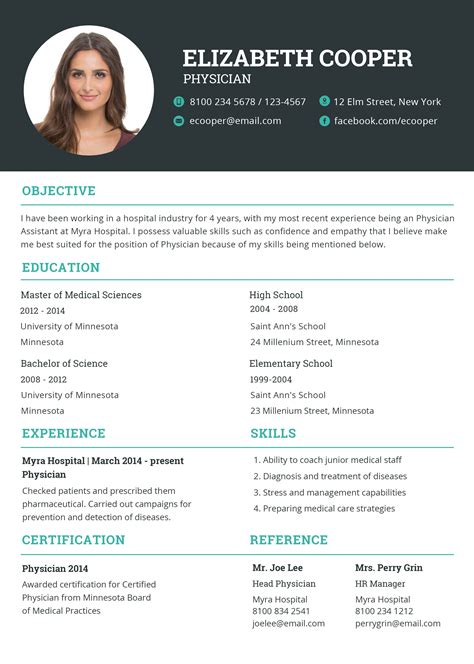 physician resume  cv template  psd ms word publisher