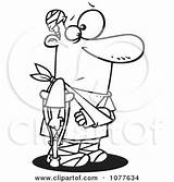 Bandages Man Outlined Crutch Accident Prone Illustration Toonaday Royalty Clipart Vector 2021 sketch template