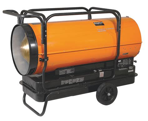 dayton wheeled mounted  sq ft heating area portable oil  kerosene torpedo heater