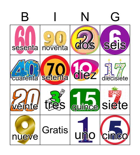 play spanish numbers  bingobaker
