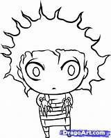 Edward Scissorhands Coloring Pages Getdrawings Getcolorings Drawing Easy sketch template