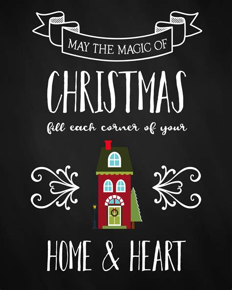 printable farmhouse christmas chalkboard wall art  cottage market