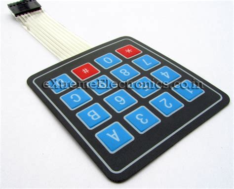 4x4 Matrix Keypad Printed Input Devices Extreme Electronics