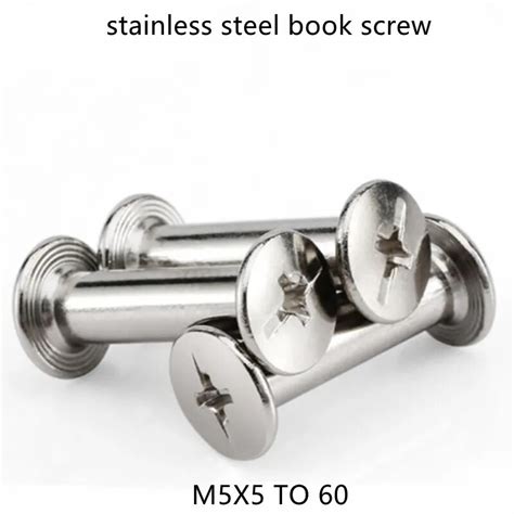 10pcs lot m5 6 to 60mm stainless steel chicago screw sex bolt book