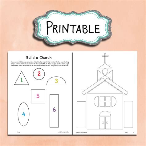 build  church printable worksheet  kids nondenominational christian