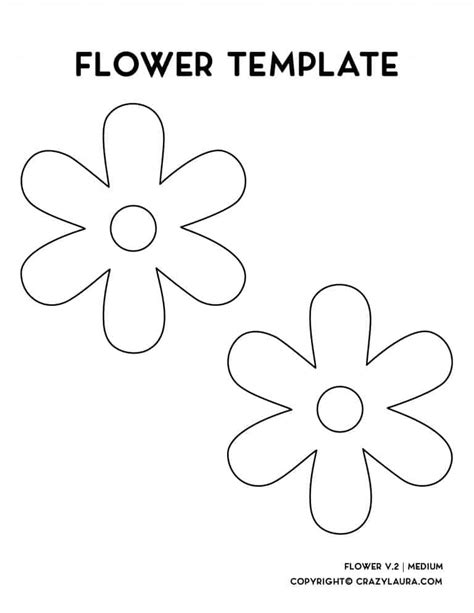 flower template outline stencil printables crazy laura
