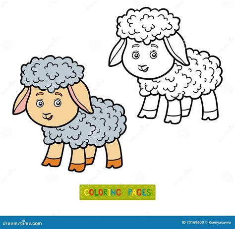 coloring book  children  sheep stock vector illustration