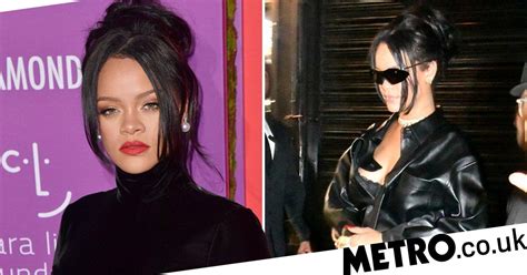 Rihanna Rocks All Black Look After Bizarre Pregnancy Rumours Metro News