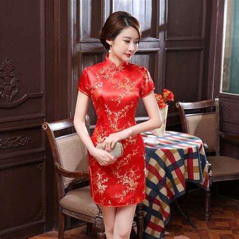 women satin home sleepwear evening party elegant chinese bodycon dress