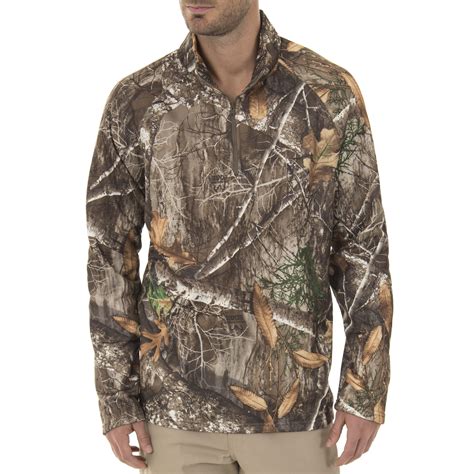 realtree mossy oak mens fleece performance camo  zip jacket