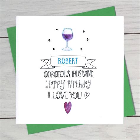 Husband Personalised Birthday Card By Claire Sowden Design