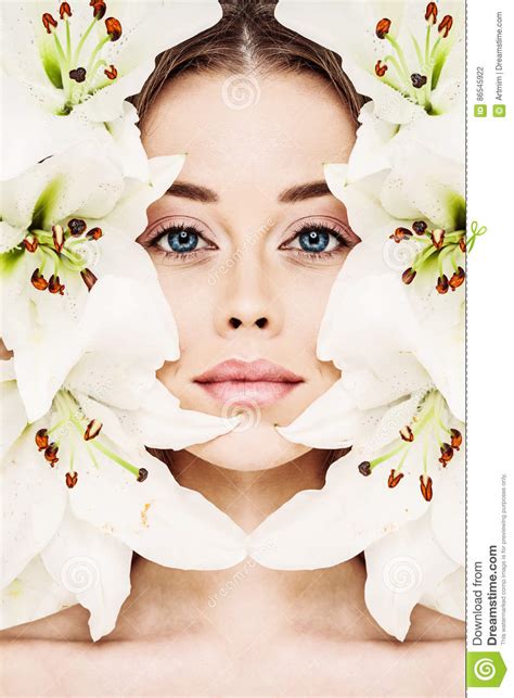 spa model  perfect face stock photo image  person shiny