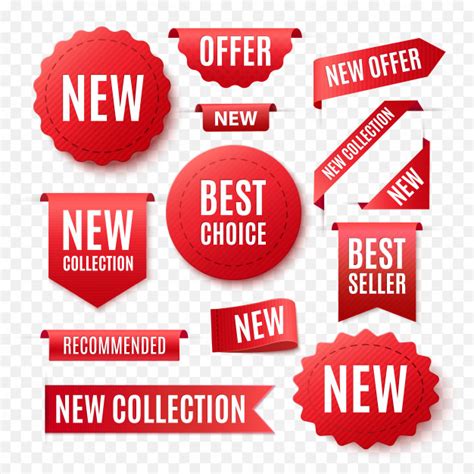 premium vector collection  red promo labels isolated  white