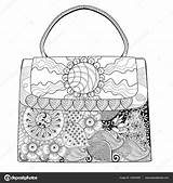 Purse Coloring Handbag Pages Template Bag Adults sketch template
