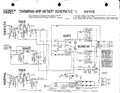prowess amplifiers fender schematics showman ab schematic