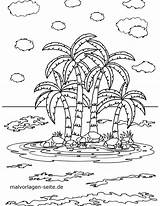 Insel Palmen Urlaub Malvorlage Kostenlos Malvorlagen Ausmalbild Palm Kinderbilder Coloring sketch template